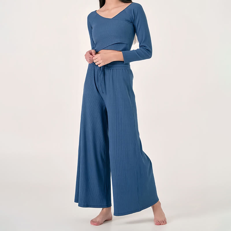 Pantaloni da yoga rilassati a vita alta Olivenorma