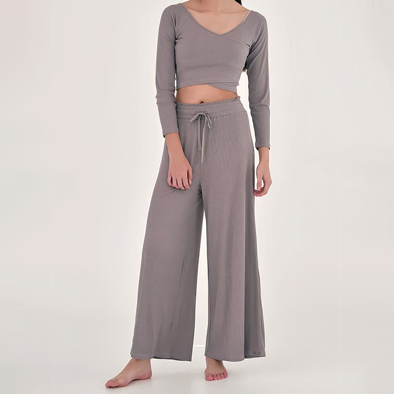 Pantaloni da yoga rilassati a vita alta Olivenorma