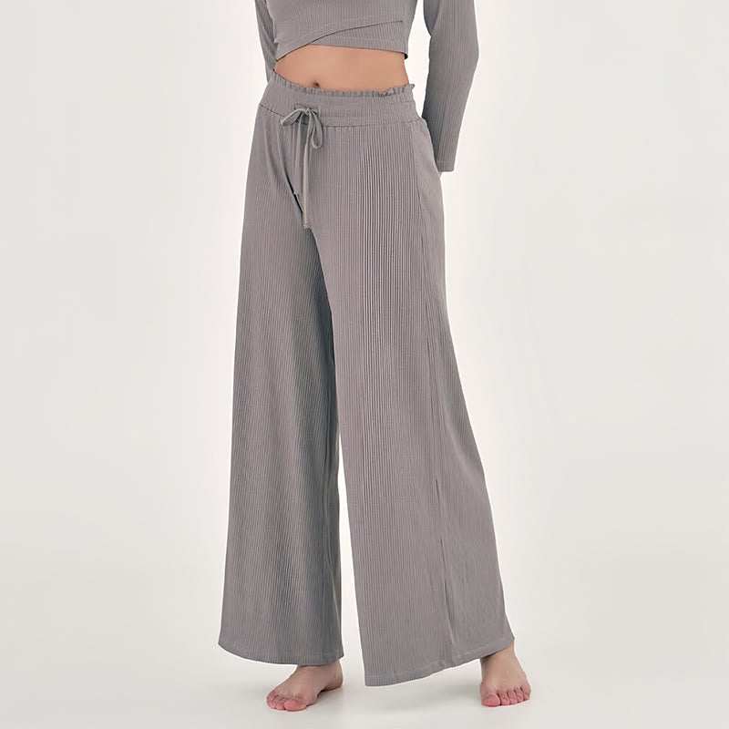 Pantaloni da yoga rilassati a vita alta Olivenorma - Cachi scuro - L - image 9