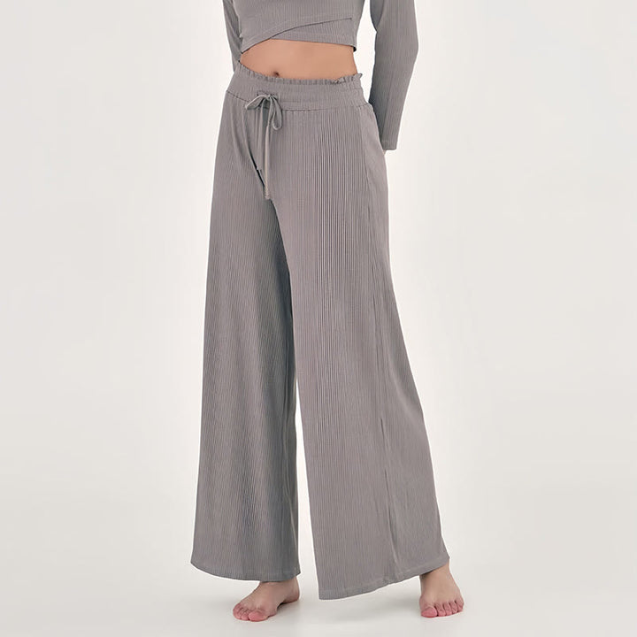 Pantaloni da yoga rilassati a vita alta Olivenorma - Cachi scuro - L - image 9