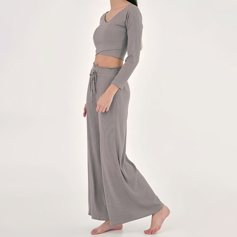 Pantaloni da yoga rilassati a vita alta Olivenorma
