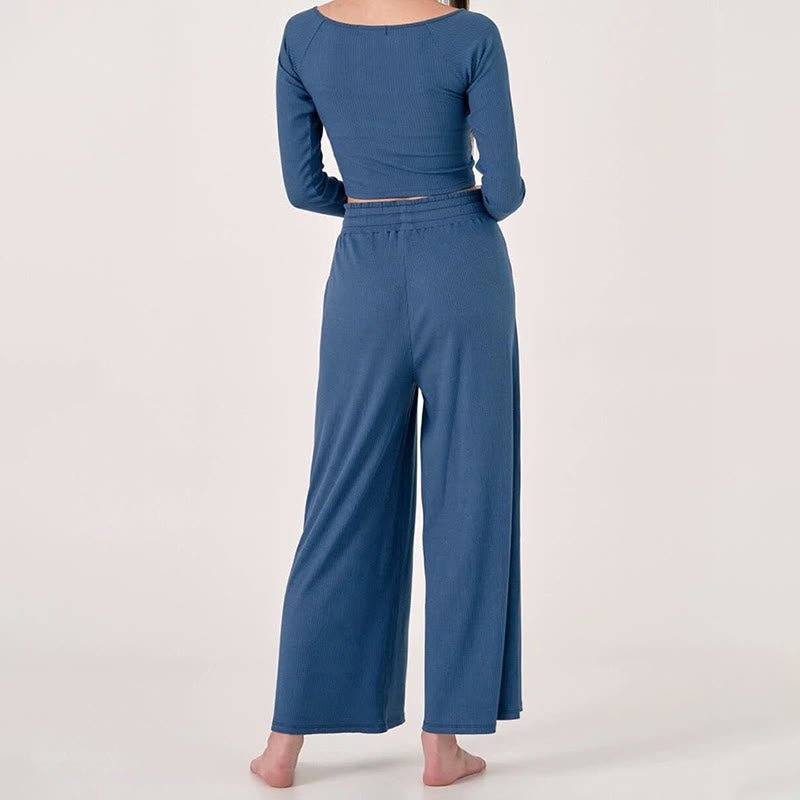 Pantaloni da yoga rilassati a vita alta Olivenorma - image 6