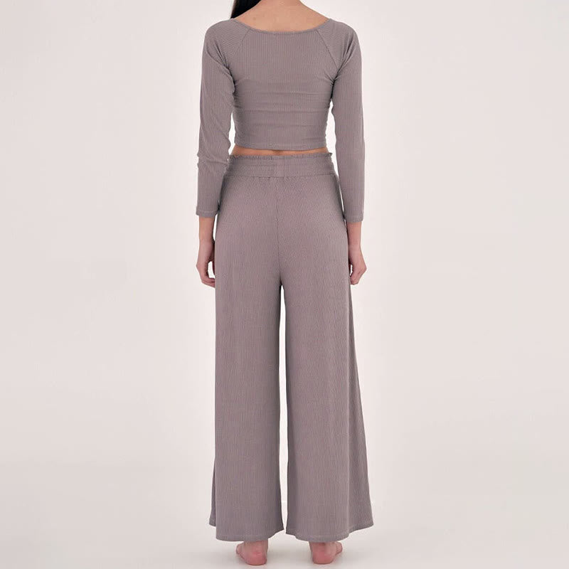 Pantaloni da yoga rilassati a vita alta Olivenorma