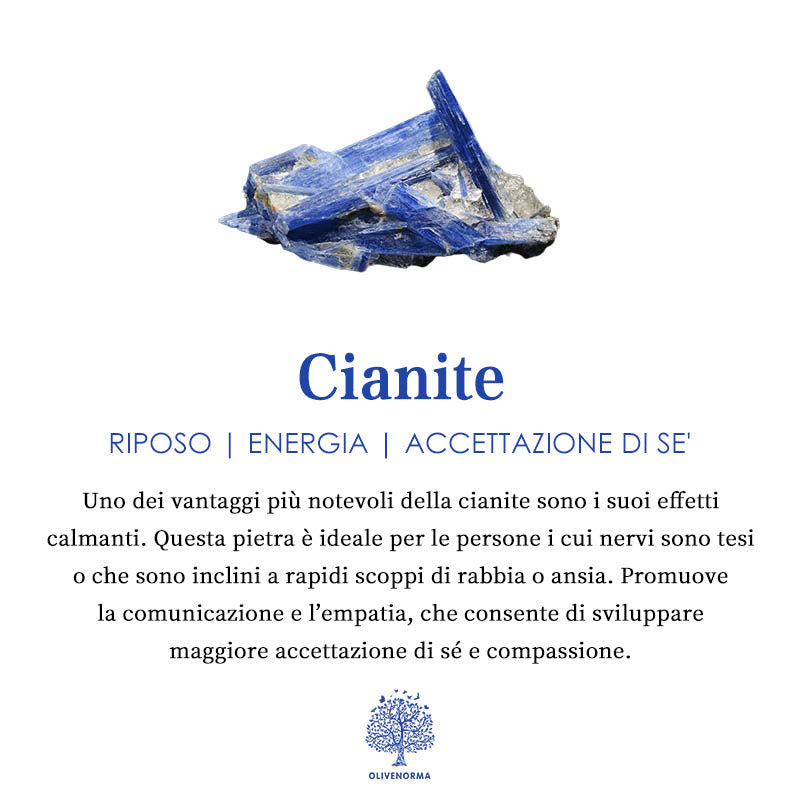 Anello regolabile in cianite naturale Olivenorma