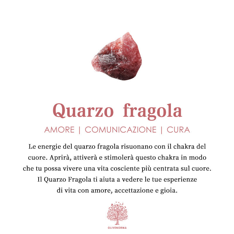 Anello a cinque punte in quarzo fragola naturale Olivenorma