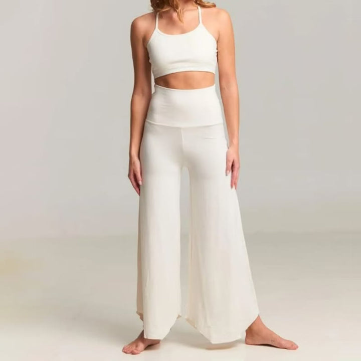 Pantaloni svasati a vita alta da yoga Olivenorma - Bianco - 2XL - image 7