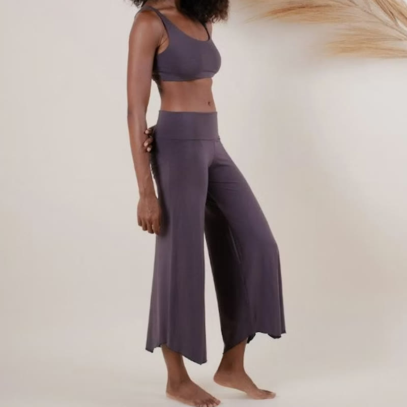 Pantaloni svasati a vita alta da yoga Olivenorma - image 4