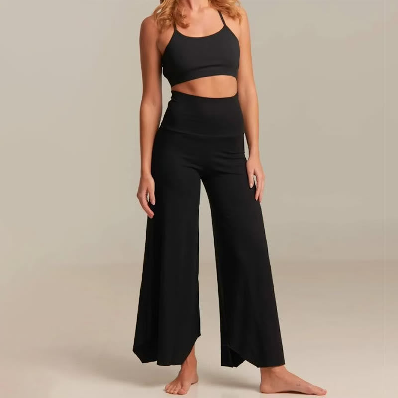 Pantaloni svasati a vita alta da yoga Olivenorma - Nero - 2XL - image 15