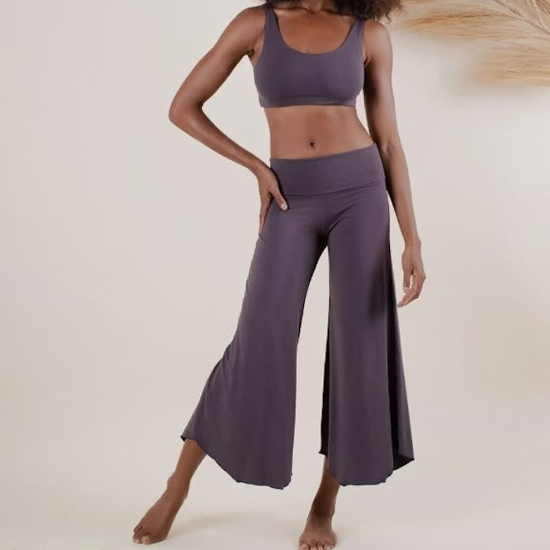 Pantaloni svasati a vita alta da yoga Olivenorma - Viola - 2XL - image 1