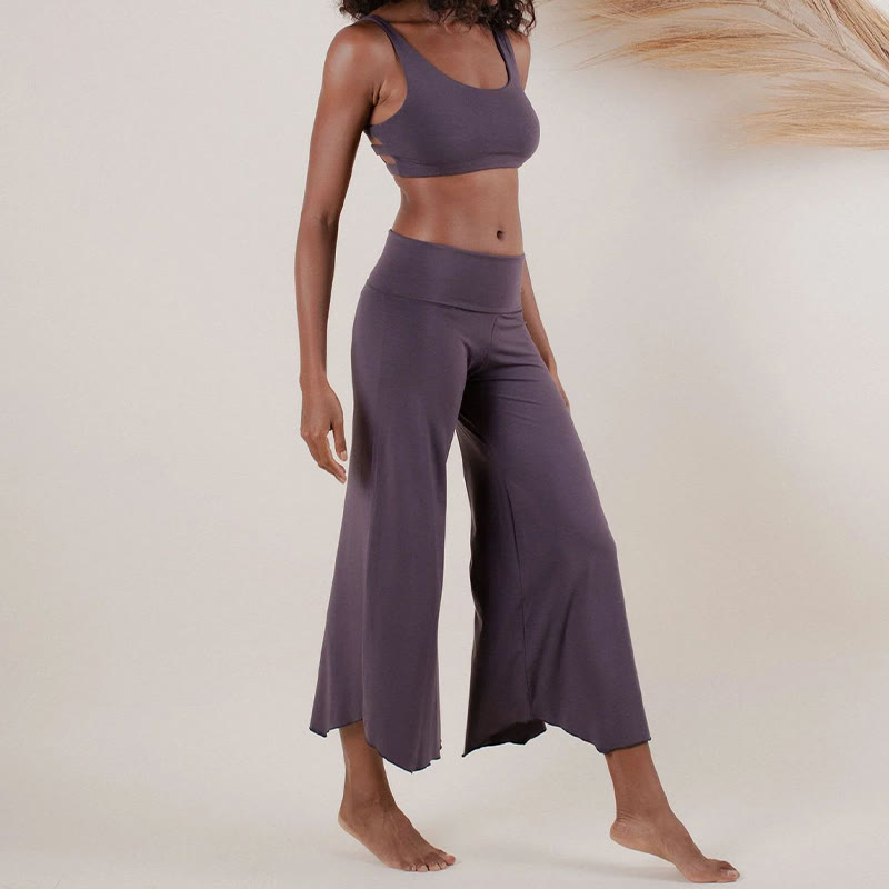 Pantaloni svasati a vita alta da yoga Olivenorma - image 3