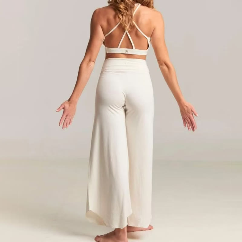 Pantaloni svasati a vita alta da yoga Olivenorma - image 13