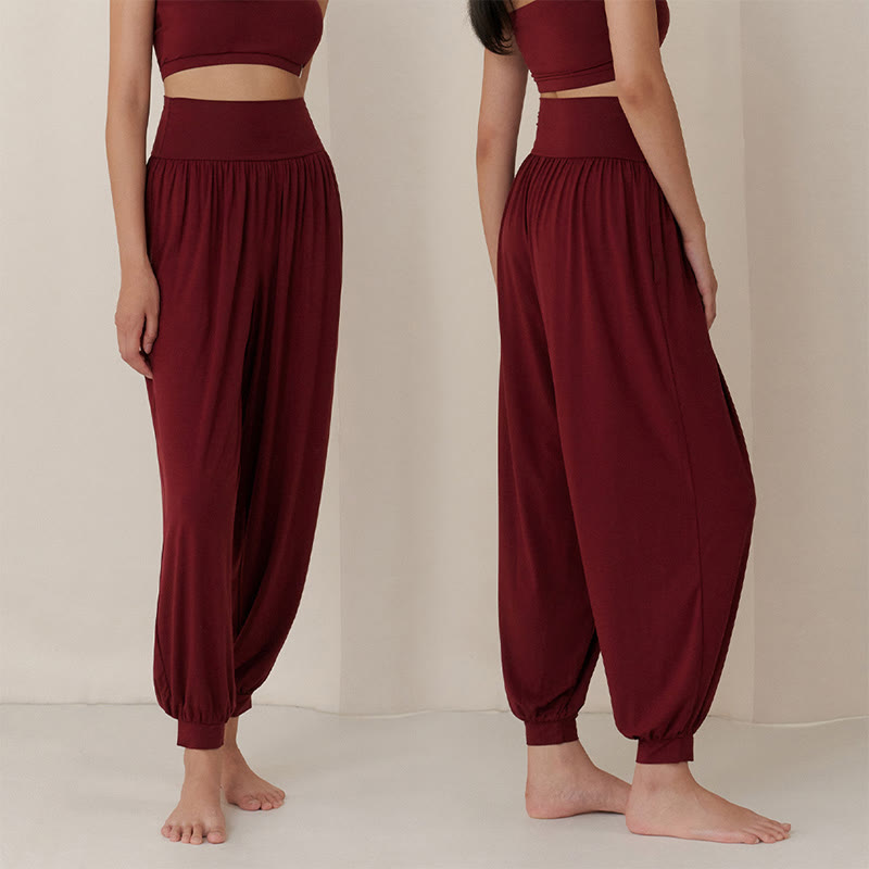 Pantaloni da yoga Olivenorma Airflow Bloomers - Vino rosso - L - image 9