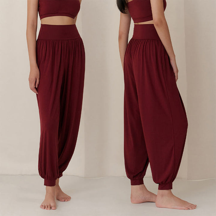 Pantaloni da yoga Olivenorma Airflow Bloomers - Vino rosso - L - image 9