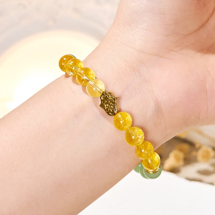 Bracciale della prosperità Olivenorma "Sunluck Flow" con citrino e avventurina verde - image 2