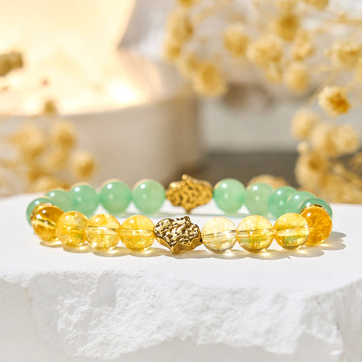 Bracciale della prosperità Olivenorma "Sunluck Flow" con citrino e avventurina verde - image 5