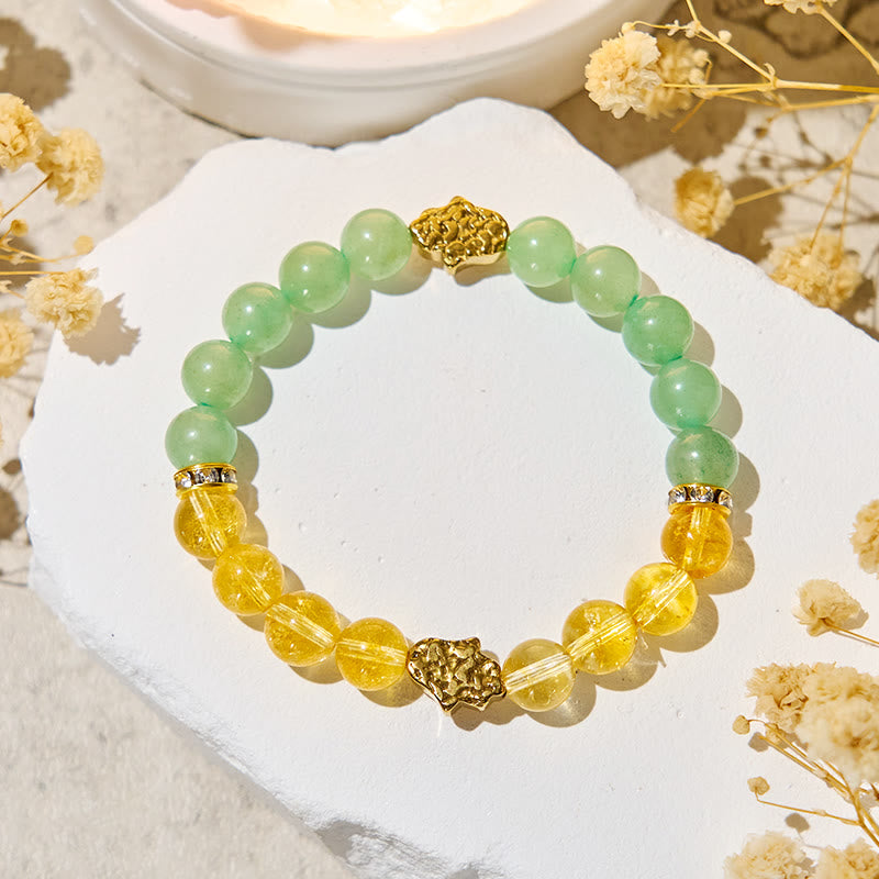 Bracciale della prosperità Olivenorma "Sunluck Flow" con citrino e avventurina verde - image 4