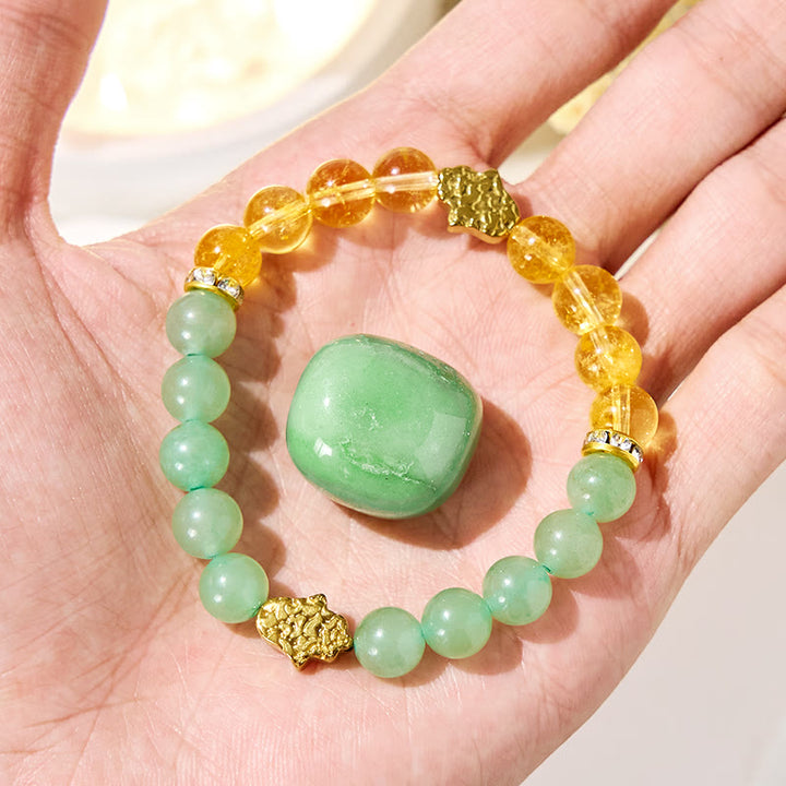 Bracciale della prosperità Olivenorma "Sunluck Flow" con citrino e avventurina verde - image 3