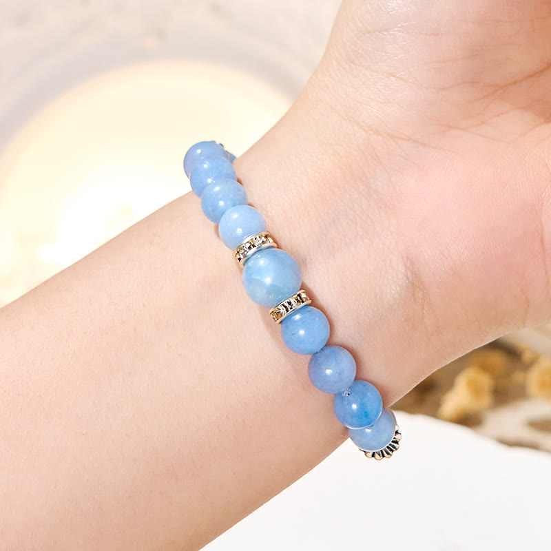 Bracciale Olivenorma "Tide & Bloom" in acquamarina e lepidolite - image 2