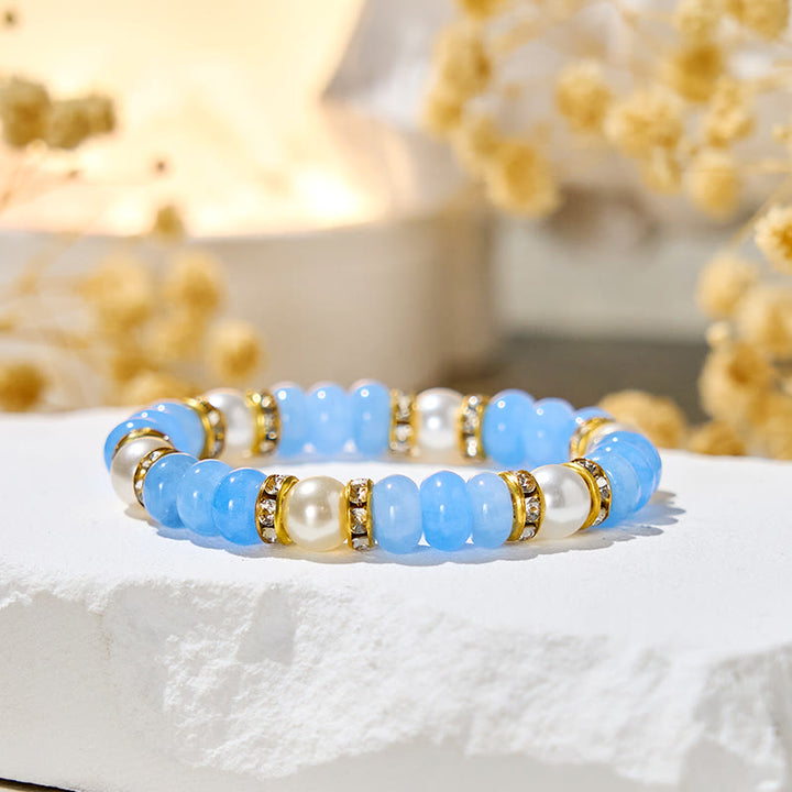 Bracciale "Ocean Calm" Olivenorma in acquamarina e perle per la pace interiore - image 5