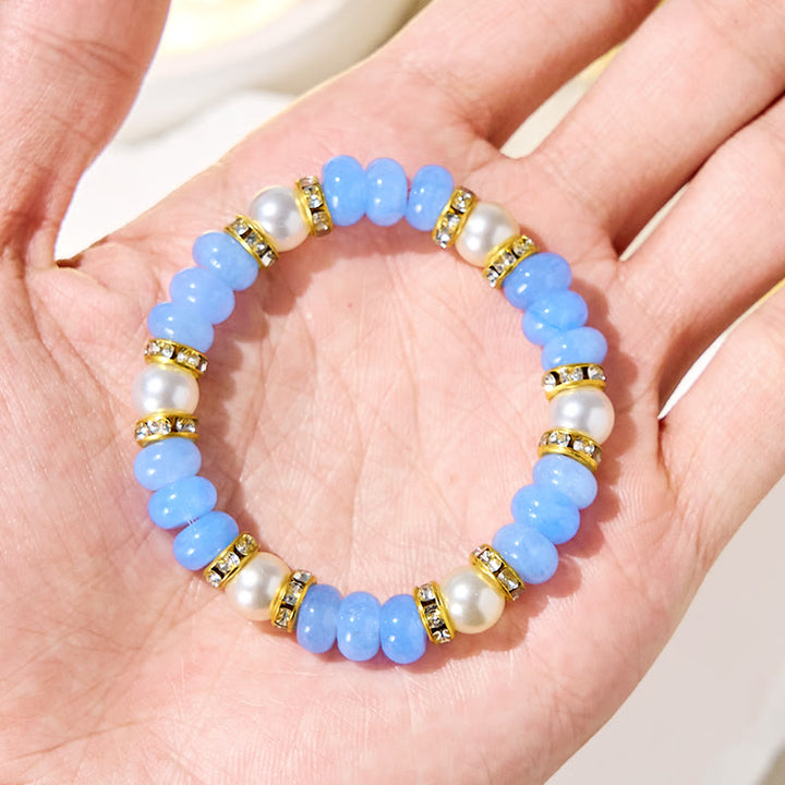 Bracciale "Ocean Calm" Olivenorma in acquamarina e perle per la pace interiore - image 3