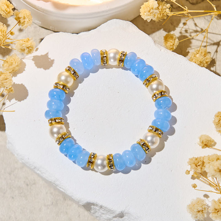 Bracciale "Ocean Calm" Olivenorma in acquamarina e perle per la pace interiore - image 4