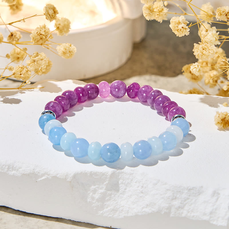 Bracciale Olivenorma "Luna Mist" in acquamarina e ametista per l'equilibrio emozionale - image 5