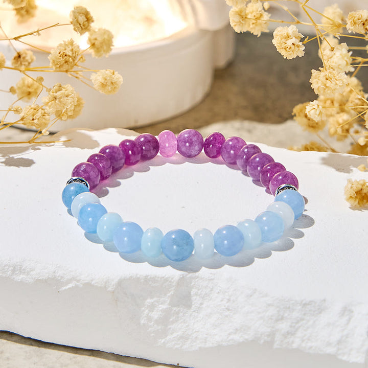 Bracciale Olivenorma "Luna Mist" in acquamarina e ametista per l'equilibrio emozionale - image 5
