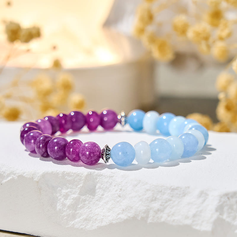 Bracciale Olivenorma "Luna Mist" in acquamarina e ametista per l'equilibrio emozionale - Pietra naturale - image 1