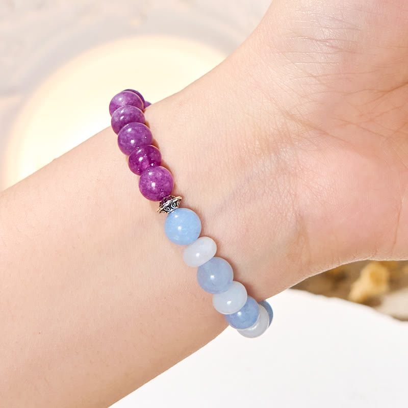 Bracciale Olivenorma "Luna Mist" in acquamarina e ametista per l'equilibrio emozionale - image 3