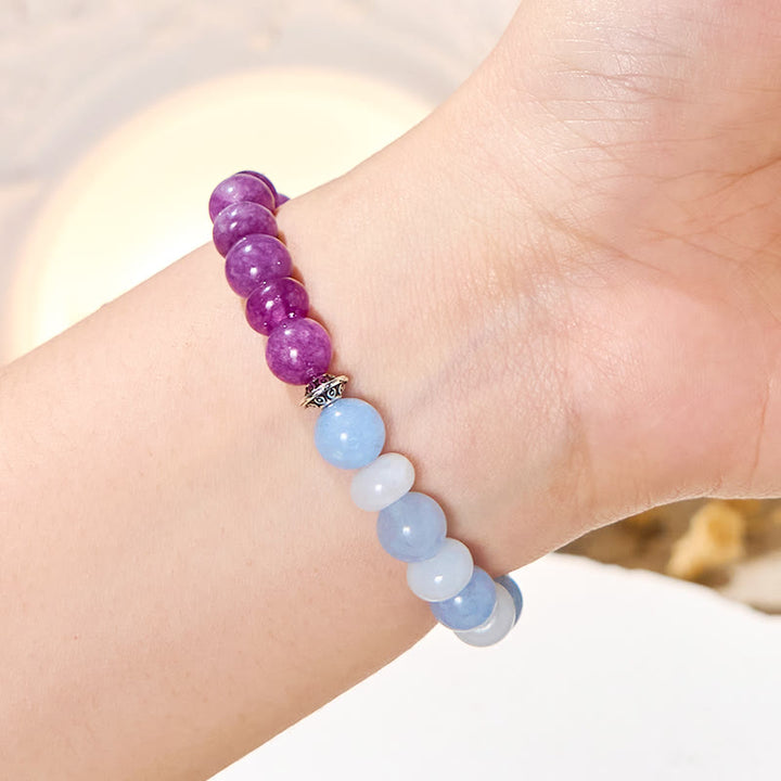 Bracciale Olivenorma "Luna Mist" in acquamarina e ametista per l'equilibrio emozionale - image 3