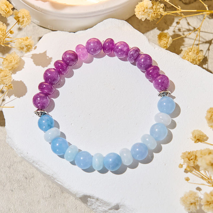 Bracciale Olivenorma "Luna Mist" in acquamarina e ametista per l'equilibrio emozionale - image 4