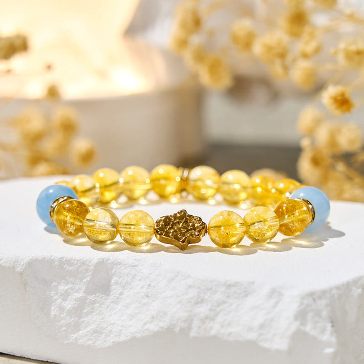 Bracciale della ricchezza in citrino "Sunlit Cyan" Olivenorma - image 4