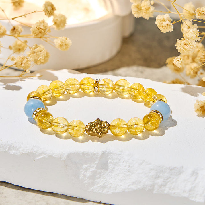 Bracciale della ricchezza in citrino "Sunlit Cyan" Olivenorma - image 6