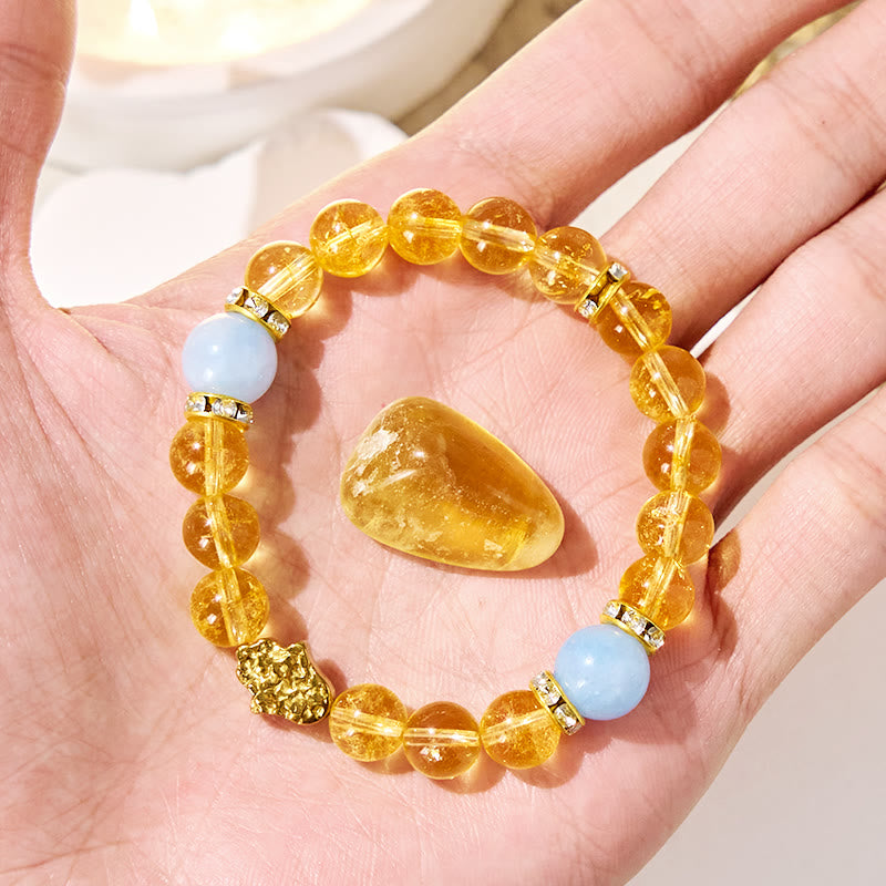 Bracciale della ricchezza in citrino "Sunlit Cyan" Olivenorma - image 3