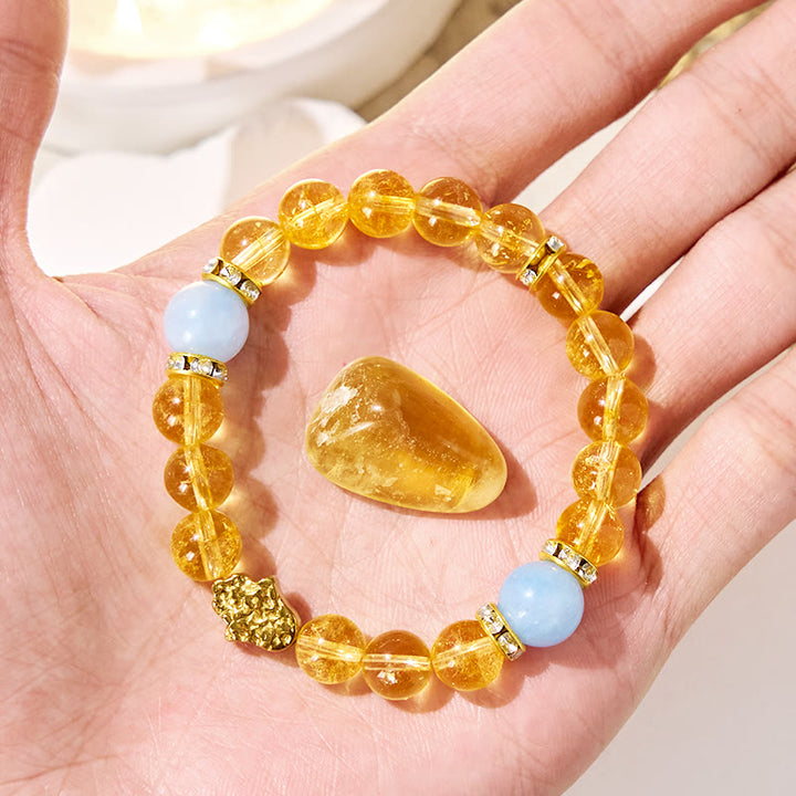 Bracciale della ricchezza in citrino "Sunlit Cyan" Olivenorma - image 3