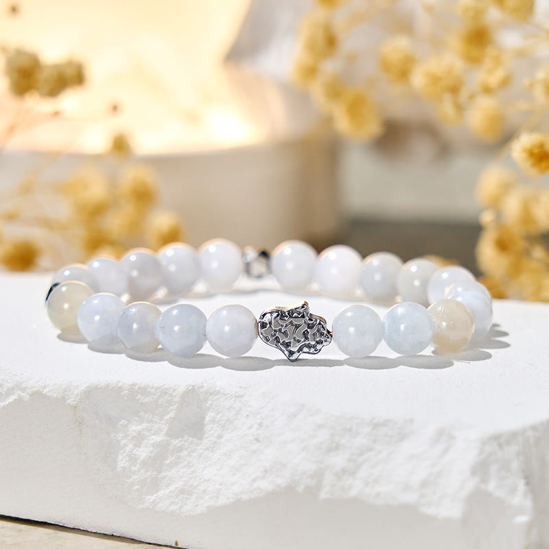 Bracciale Calcedonio Bianco Olivenorma "Sky Whisper" - image 5