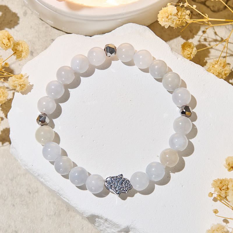 Bracciale Calcedonio Bianco Olivenorma "Sky Whisper" - image 4