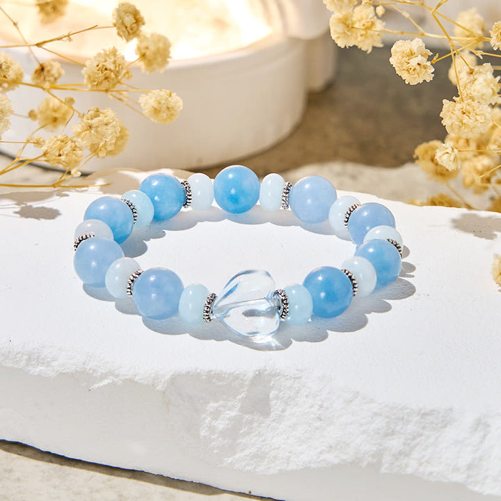 Bracciale antistress Olivenorma "Azure Breeze" in acquamarina - image 5
