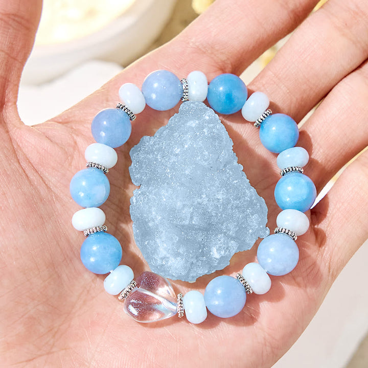 Bracciale antistress Olivenorma "Azure Breeze" in acquamarina - image 3