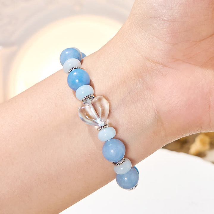 Bracciale antistress Olivenorma "Azure Breeze" in acquamarina - image 2