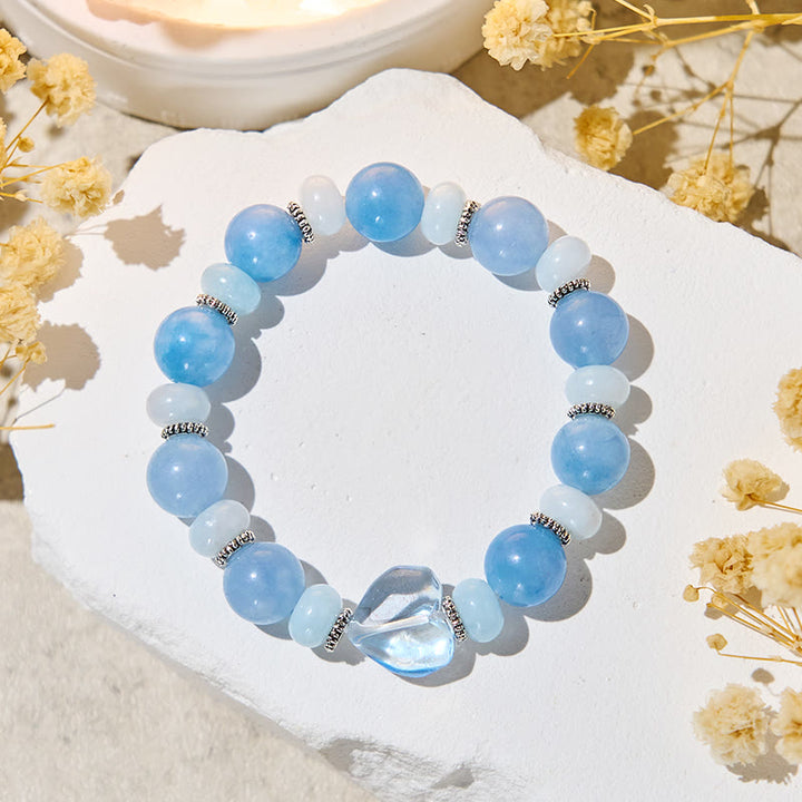 Bracciale antistress Olivenorma "Azure Breeze" in acquamarina - image 4