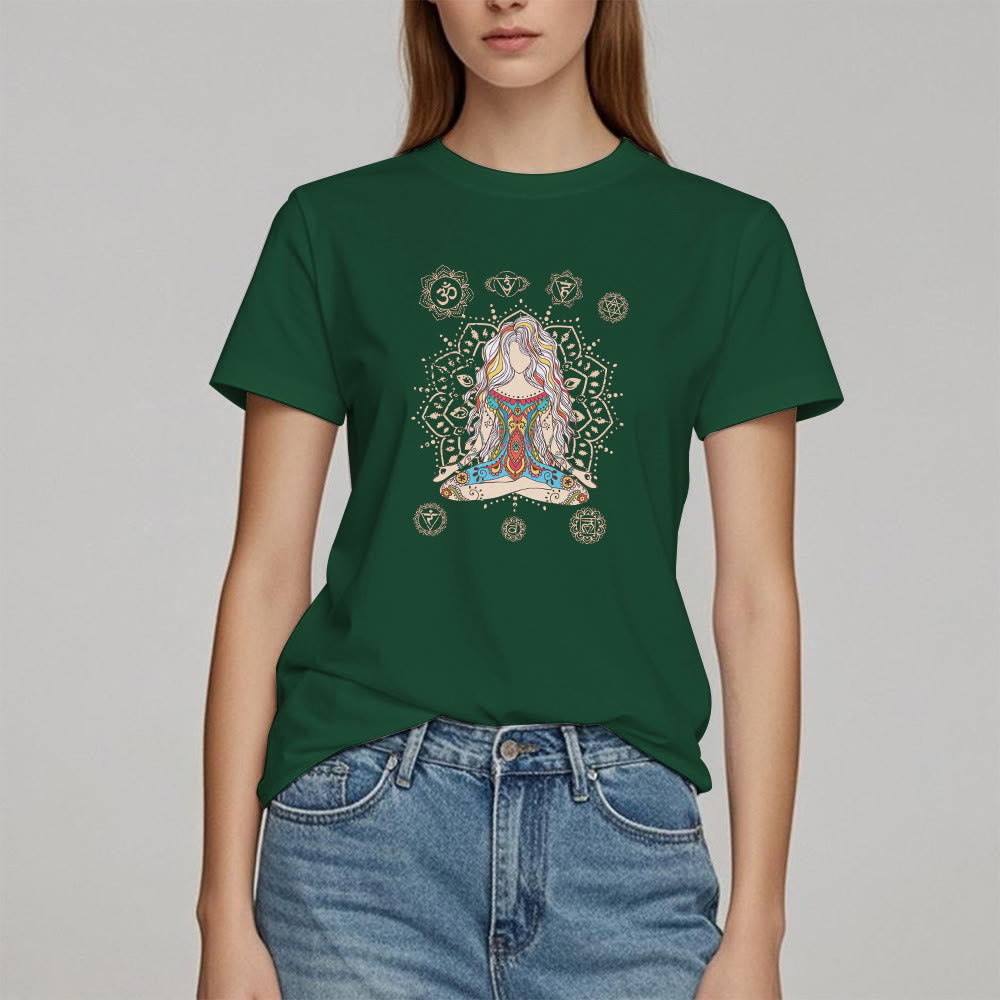 Maglietta in cotone con la scritta "Dea Meditante Olivenorma" - image 19