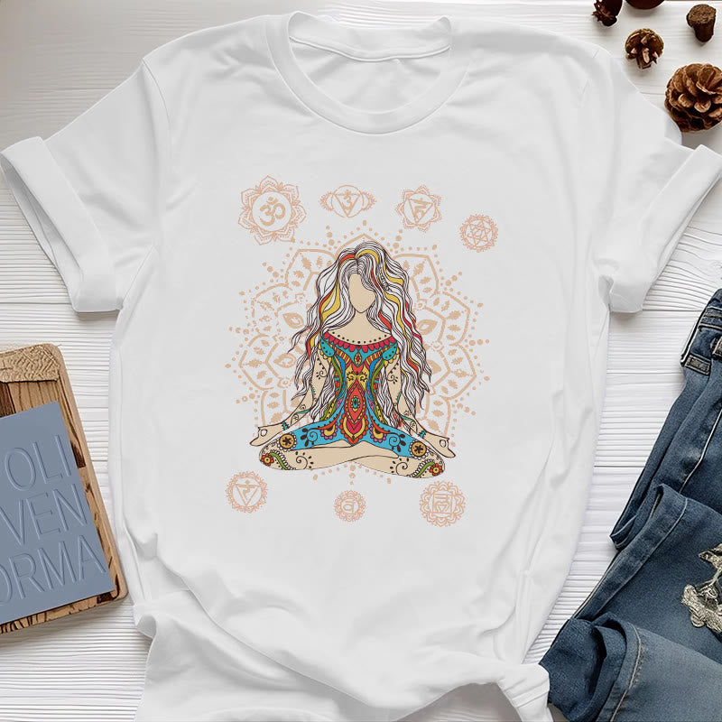 Maglietta in cotone con la scritta "Dea Meditante Olivenorma" - Bianco - 2XL - image 0