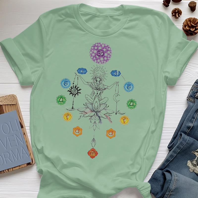Maglietta Olivenorma con energia dei chakra radicati - Verde chiaro - 2XL - image 24