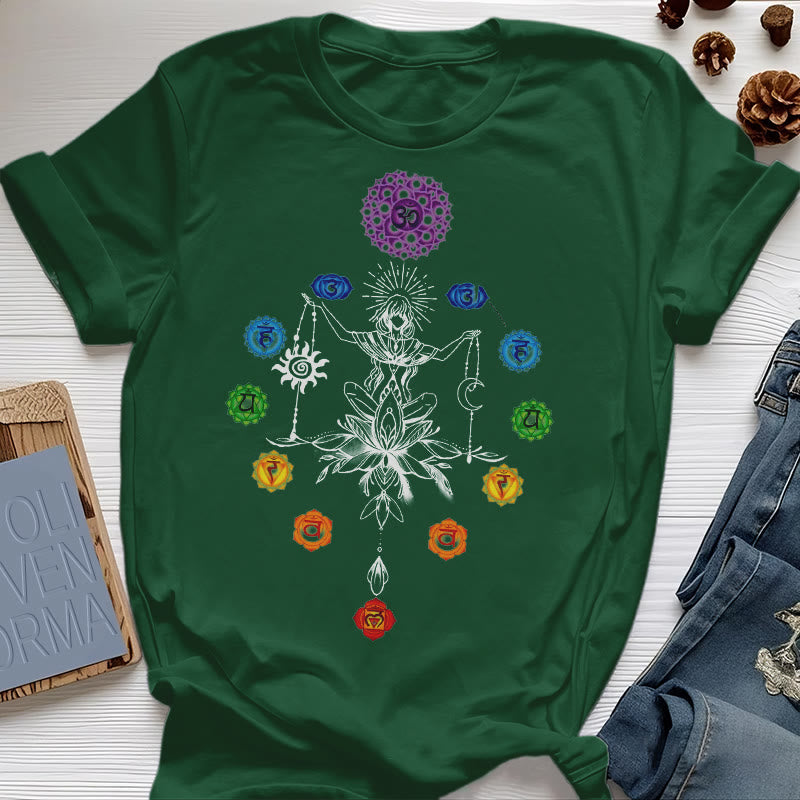 Maglietta Olivenorma con energia dei chakra radicati - Verde scuro - 2XL - image 26