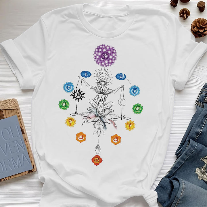 Maglietta Olivenorma con energia dei chakra radicati - Bianco - 2XL - image 4