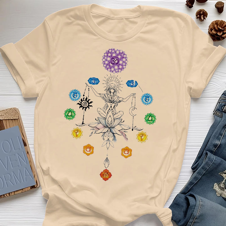 Maglietta Olivenorma con energia dei chakra radicati - Giallo - 2XL - image 0
