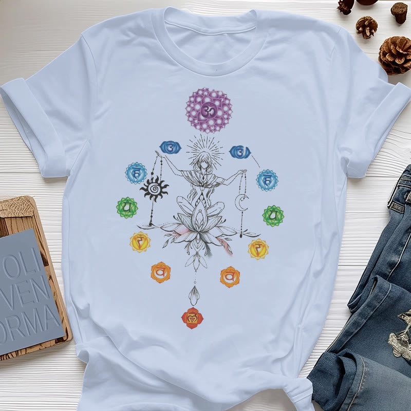 Maglietta Olivenorma con energia dei chakra radicati - Blu - 2XL - image 21