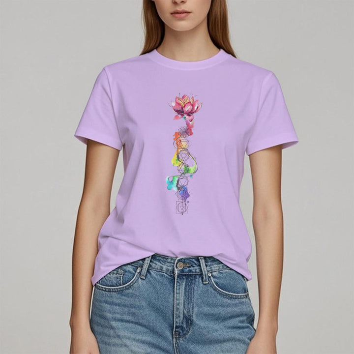 Maglietta con stampa acquerello "Energia Chakra del Loto" Olivenorma - image 15