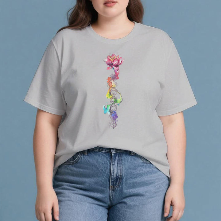 Maglietta con stampa acquerello "Energia Chakra del Loto" Olivenorma - image 10